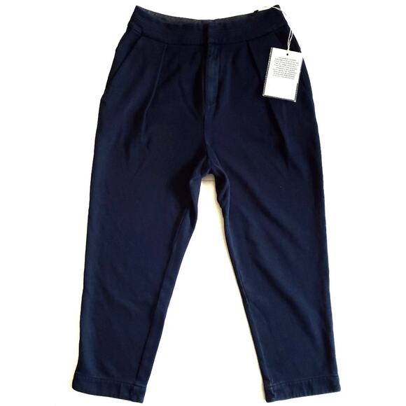 AG ADRIANO GOLDSCHMIED Rhom pleated comfy cropped pants in indigo Size 28 NEW - Picture 1 of 8